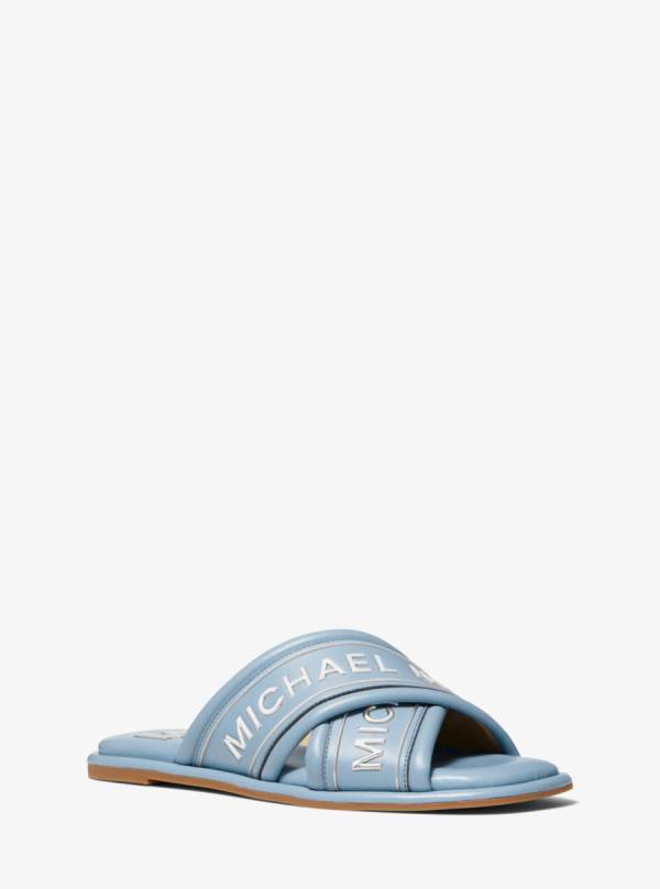 Damske Slapky Michael Kors Gideon Embellished Faux Leather Námornícka Modrá - Topanky Michael Kors Outlet | QXMGD-3850